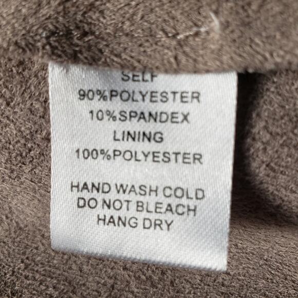 Mod Ref Suede Like Open Front Drawstring Waistband Waterfall Cardigan Jacket - Picture 8 of 9